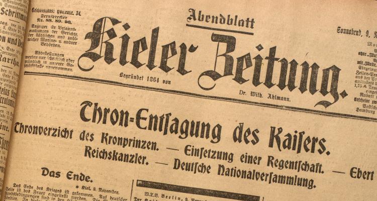 Spannende Schlagzeilen in der damaligen Kieler Zeitung