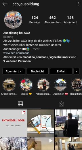 ACO-Azubis auf Instagram